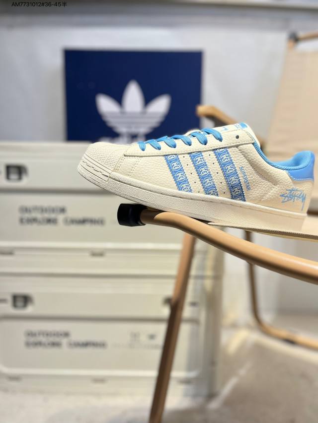 斯图西 X Adidas Originals Superstar 经典配色 经典贝壳头官网同步 实拍首发渠道正品订单 诠释市场最高工艺水平区别市面普通真标版本，