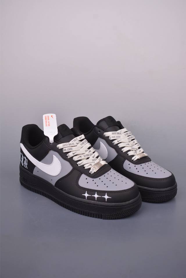 Nike Air Force 1 Low 黑银克特 原楦头原纸板 打造纯正空军版型 专注外贸渠道 全掌内置蜂窝气垫 原盒配件 原厂中底钢印、拉帮完美 官方货号:
