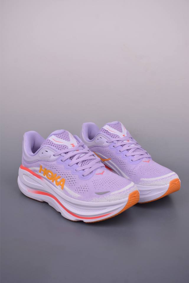 Z Hoka One One Bondi 9 Wide 邦迪九代舒适防滑耐磨低帮休闲跑步鞋 相比常规跑鞋 Hoka One One特别研发使用性能独特的几何形跑