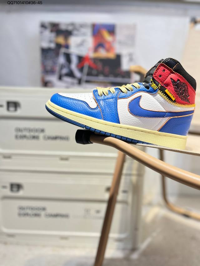 Union X Air Jordan Aj1 Retro High Nrg 联名四色拼接 鞋面清洁度最高Qc检验标准 控制溢胶 飞翼3D高频深度立体呈现Bv 0