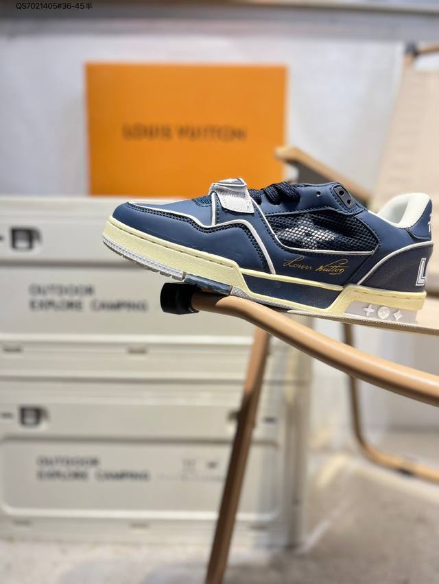 路易威登 Louis Vuitton Lv路易威登板鞋 新款 Lv Trainer最新配色运动鞋 L家 篮球鞋风格运动鞋 该鞋由艺术总监 Virgil Ablo