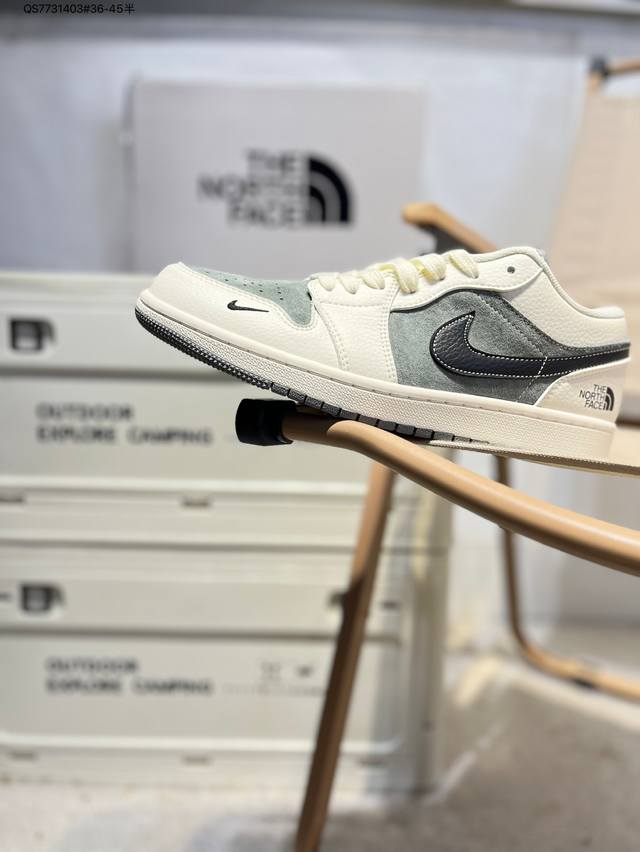 公司级头层皮北面 X 乔丹Air Jordan 1 Low Aj1低帮系列篮球鞋 官方同步配色 原装级产物 #拒绝公底 立体鞋型 细节完美 高清洁度Xx2423