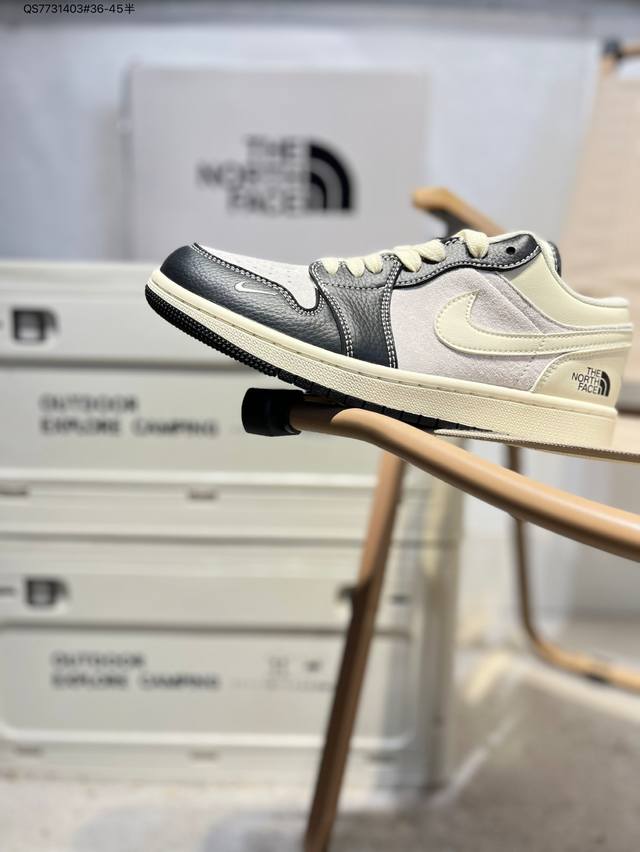 公司级头层皮北面 X 乔丹Air Jordan 1 Low Aj1低帮系列篮球鞋 官方同步配色 原装级产物 #拒绝公底 立体鞋型 细节完美 高清洁度Xx2423
