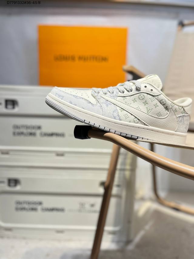 618福利特价公司级头层皮# Lv X 乔丹Air Jordan 1 Low Aj1低帮系列篮球鞋 官方同步配色 原装级产物 #拒绝公底 立体鞋型 细节完美 高