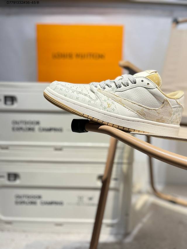 618福利特价公司级头层皮# Lv X 乔丹Air Jordan 1 Low Aj1低帮系列篮球鞋 官方同步配色 原装级产物 #拒绝公底 立体鞋型 细节完美 高