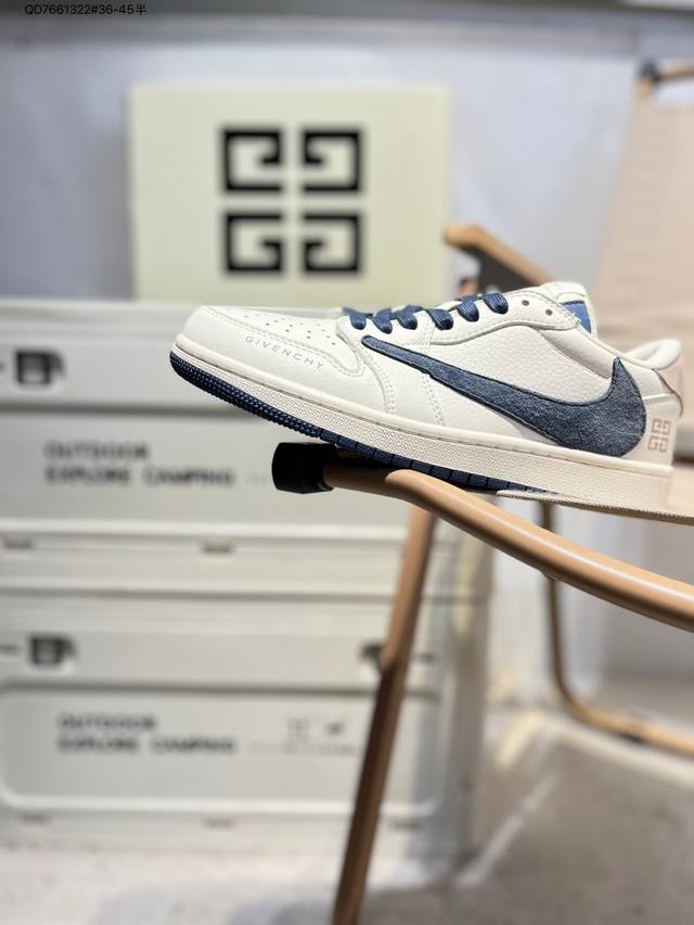 公司级头层皮纪梵希 X 乔丹Air Jordan 1 Low Aj1低帮系列篮球鞋 官方同步配色 原装级产物 #拒绝公底 立体鞋型 细节完美 高清洁度Lx198