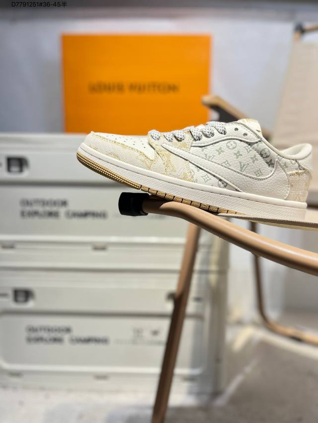 618福利特价公司级头层皮# Lv X 乔丹Air Jordan 1 Low Aj1低帮系列篮球鞋 官方同步配色 原装级产物 #拒绝公底 立体鞋型 细节完美 高