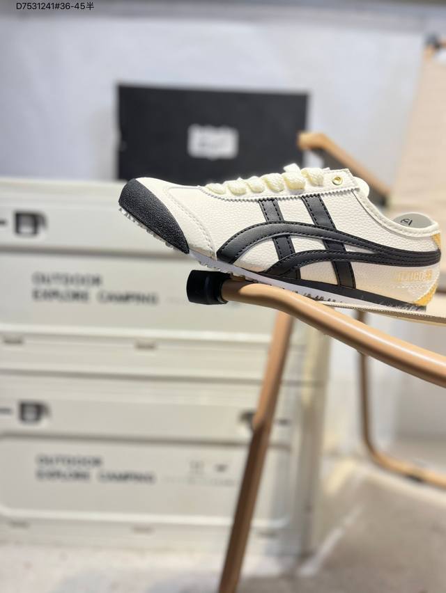 Asics 亚瑟士 Onitsuka Tiger 鬼冢虎皮面 脚感无敌，经典款 每年必入的单品！享受绝佳的舒适性，春夏秋季百搭单品1183B493 D75312