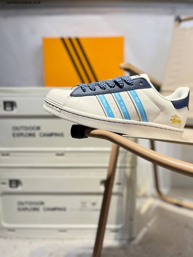 斯图西 X Adidas Originals Superstar 经典配色 经典贝壳头官网同步 实拍首发渠道正品订单 诠释市场最高工艺水平区别市面普通真标版本，