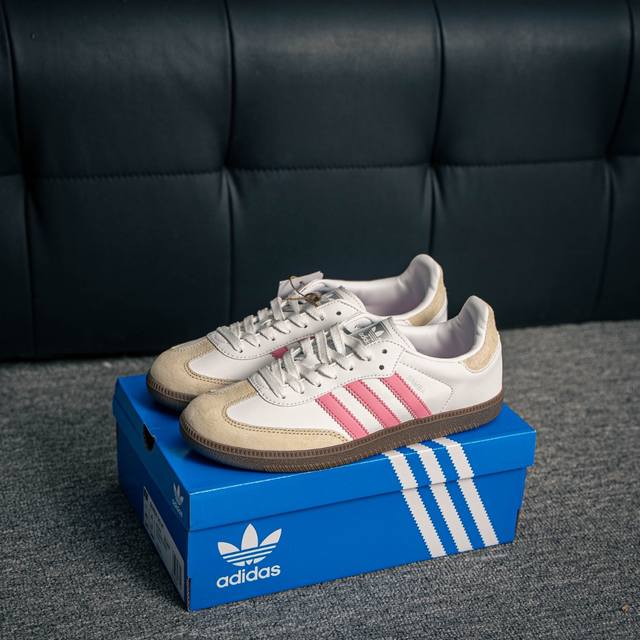 核心私 Adidas Samba Og 桑巴舞街头系列德训运动板鞋 采用固色翻毛皮组合牛剖革鞋面材质 外置正确3层组合围条加厚烟胶橡胶大底 货号：Ig1962