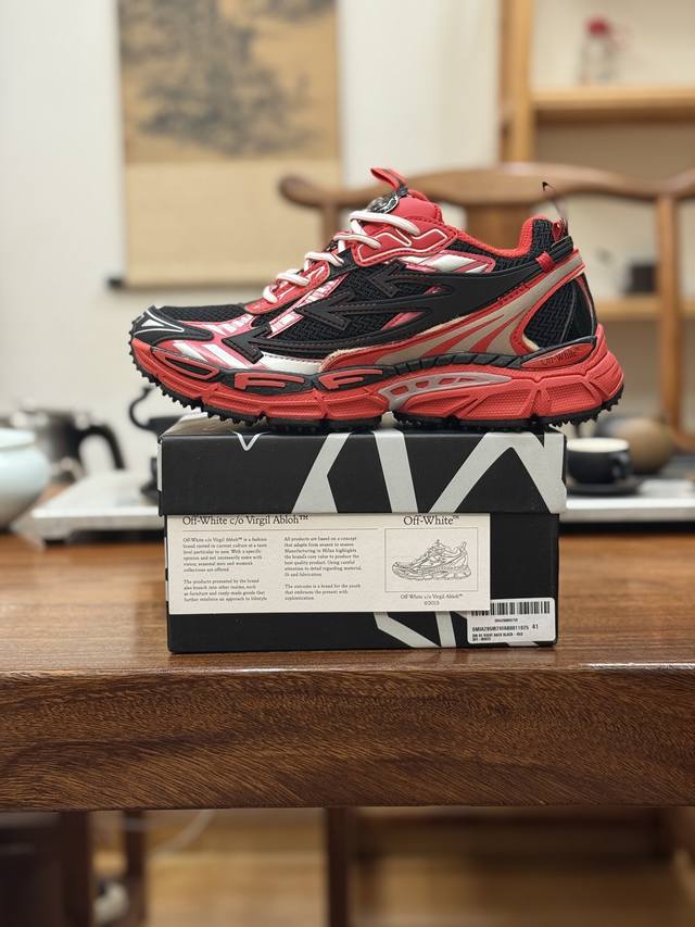 顶级原版 公司级 Off-White C O Virgil Abloh Ow010 黑红色 Omia295W24Fab0011025 男女鞋 36 37 38