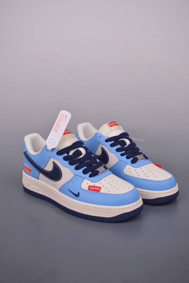 Nike Air Force 1 Low Supreme联名 原楦头原纸板 打造纯正空军版型 专注外贸渠道 全掌内置蜂窝气垫 原盒配件 原厂中底钢印、拉帮完美