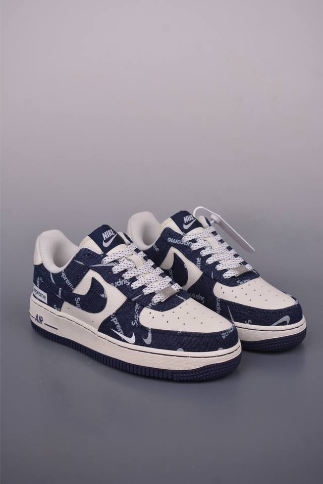 Nike Air Force 1 Low Supreme联名 原楦头原纸板 打造纯正空军版型 专注外贸渠道 全掌内置蜂窝气垫 原盒配件 原厂中底钢印、拉帮完美
