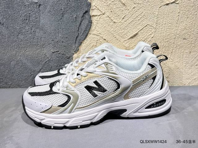 新百伦New Balance Mr530 复古老爹风网布跑步休闲运动鞋 采用硬质牛剖革组合透气网眼布鞋面材质 独立3层组合大底私模 正确独立中底嵌入Abzorb