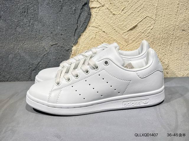 新品上市实拍 Adidas Stan Smith 史密斯 头层皮 休闲百搭板鞋 原厂楦头经典版型S75104 Qllxqd 7