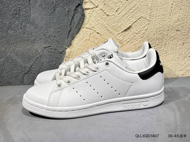 新品上市实拍 Adidas Stan Smith 史密斯 头层皮 休闲百搭板鞋 原厂楦头经典版型S75104 Qllxqd 7