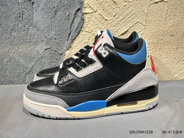 新品上市实拍 Jordan Air Jordan 3 Og Rare Air 舒适百搭 防滑耐磨 中帮 复古篮球鞋 男女同款 黑灰红 货号：Ib8967 004