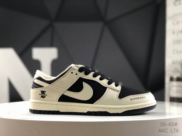 海外爆款限量发售！高端定制 耐克Nike Sb Dunk Low 巴宝莉联名---奶白黑 高端定制 低帮休闲板鞋 定制鞋盒 大厂纯原品质出货 超高清洁度 皮料切