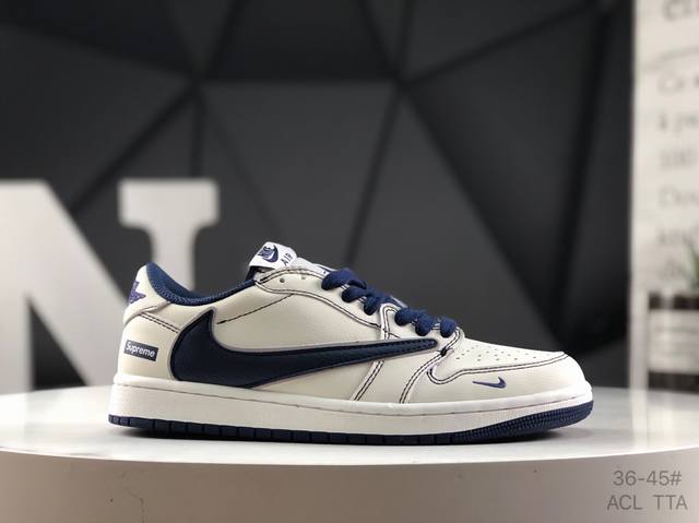 耐克 Aj1倒勾Travis Scott X Air Jordan 1 ” Reverse Mocha “ Aj1乔1 Ts 闪电 联名倒钩 低帮文化篮球鞋 完