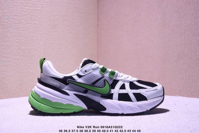 Nike V2K Run 圆头舒适耐磨透气 低帮 休闲跑步鞋 男款 白灰绿 Xm0618Q222