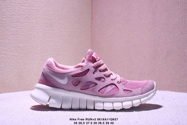Nike 耐克 男女鞋真标半码制，采用轻质大网眼鞋面透气效果极好，中底采用最新科技Eva缓震材质复古配色装扮，全新耐克Nike Free Run+2赤足系列超轻
