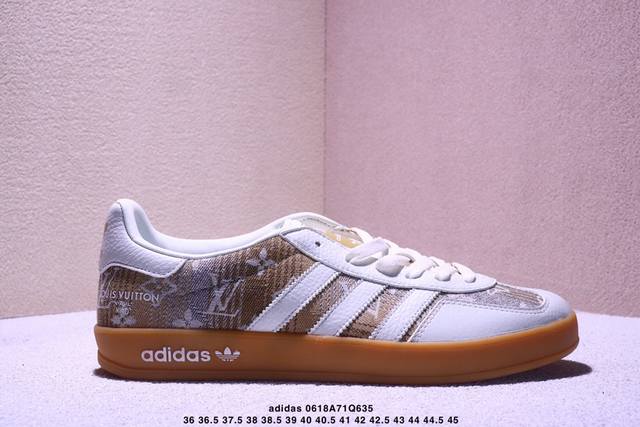 Adidas 德训鞋 “Lv联名-卡其牛仔”高端定制 大厂纯原品质出货 超高清洁度 细节完美 舒适百搭 低帮休闲板鞋 男女同款 货号：Sc9207-729 码数
