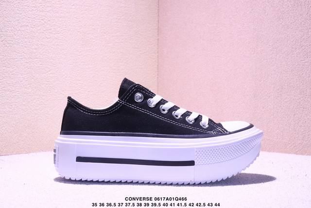Converse匡威 Double Stack男女休闲运动胶鞋双层厚底鞋 白低35-44 Xm0617Q466