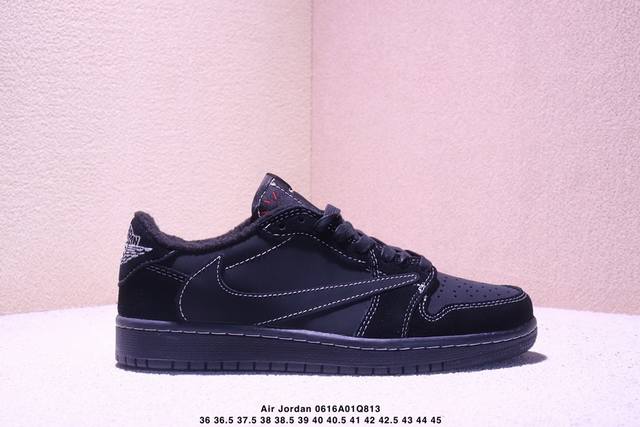 公司级Aj1倒勾Travis Scott X Air Jordan 1 ” Reverse Mocha “ Aj1乔1 Ts 闪电 联名倒钩 低帮文化篮球鞋 完