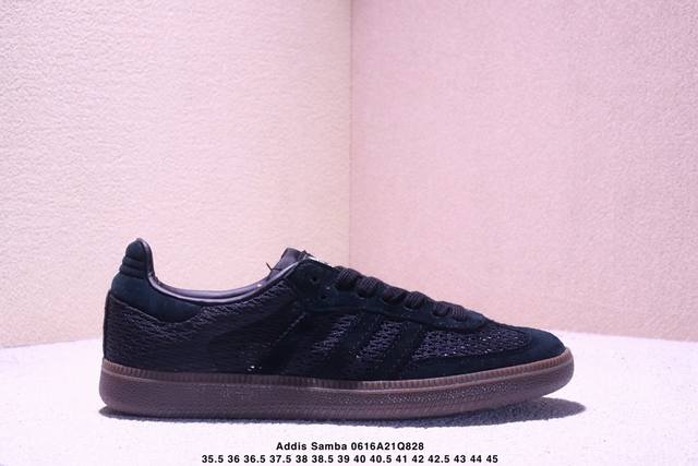 Addis Original Samba Og 复古单品 编织系列复古桑巴板鞋 这款桑巴鞋展示了高质量的工艺 带有装饰的超锁缝制和无缝的手感 柔软、柔软的皮革造