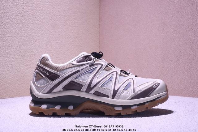 Salomon Xt-Quest Adv ”Beige“ 萨洛蒙 探索者系列户外越野跑鞋#鞋面采用Sensifit贴合技术 全方位贴合包裹脚型 鞋跟部鞋底牵引设