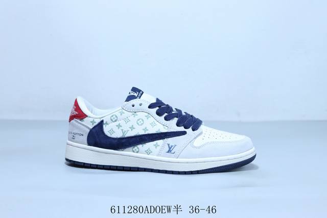 乔丹Air Jordan 1 Low Aj1 乔1低帮复古文化休闲运动篮球鞋倒勾 联名 货号 Lx1988-300 611280Adoew半 36-46