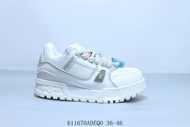 Lv路易威登Louis Vuitton Trainer Sneaker Low休闲运动文化百搭篮球板鞋胖丁 611670Adeqo 36-46