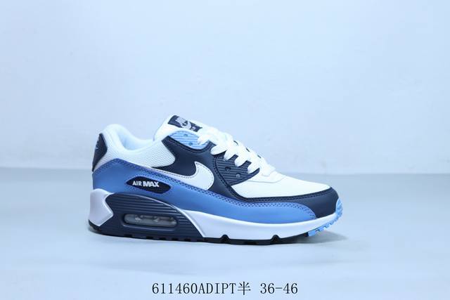 耐克 Nike Air Max 90 经典复古小气垫缓震跑鞋 611460Adipt半 36-46
