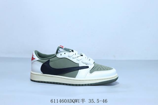 乔丹Air Jordan 1 Low Aj1 乔1低帮倒勾复古文化休闲运动篮球鞋 611460Adqwu半 35.5-46