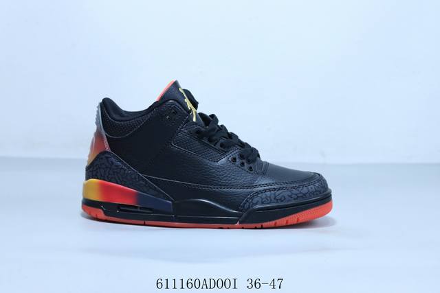 乔丹Air Jordan 3 Retro Black Gold . 迈克尔 乔丹Aj3代中帮复古休闲运动文化篮球鞋 611 Adooi 36-47