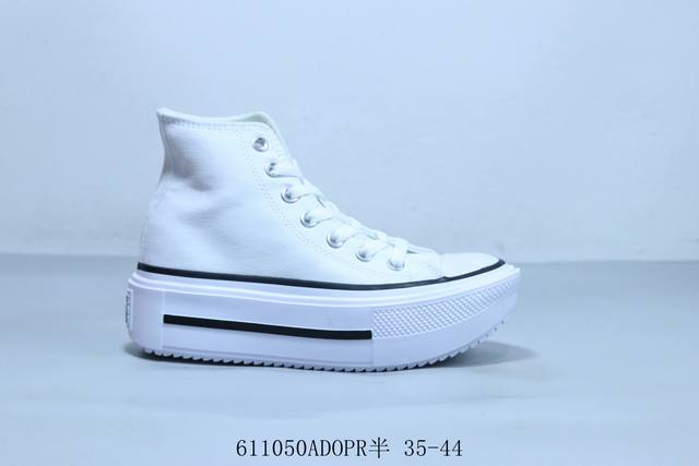 匡威Converse Chuck Taylor All Star Move Ox Black White 轻量增高厚底高帮休闲运动帆布鞋 6 50Adopr半