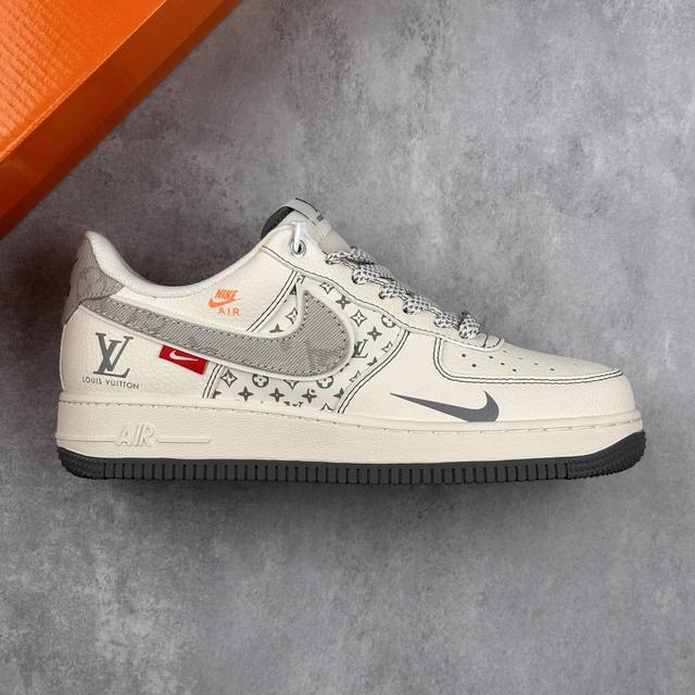 本地 核心私 Nike Air Force 1'07 Low Lv联名 灰布勾灰底 空军一号低帮休闲板鞋 #原楦头原纸板 原装鞋盒 定制五金配件 内置全掌气垫
