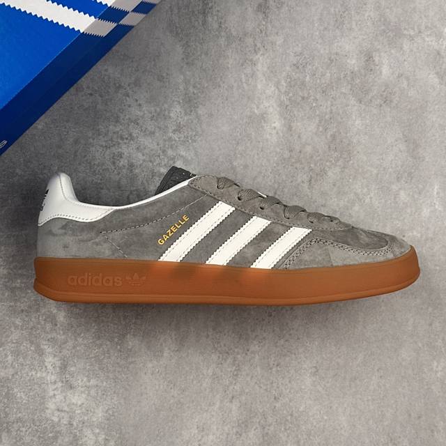 本地 核心私 神版 阿迪达斯 Adidas Originals Gazelle Indoor 三叶草休闲防滑耐磨低帮板鞋 鞋头出色设计 塑就出众贴合感 稳固的后