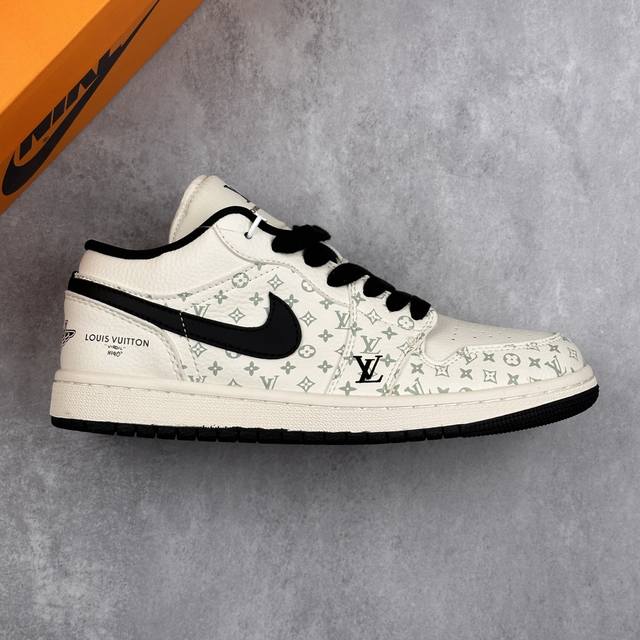 特价本地 核心私 Air Jordan 1 Low Lv联名-印花骑士 高端定制 低帮文化篮球鞋 #定制鞋盒 大厂纯原品质出货 超高清洁度 皮料切割干净无任何毛