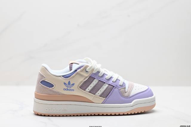 真标Adidas Forum Low Cl三叶草低帮 经典魔术贴复古板鞋 男女潮流头层皮休闲鞋 官方货号:Jp13030 尺码:36 36.5 37 38 38