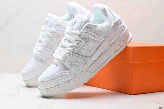 真标全新Lv路易威登Louis Vuitton Trainer Sneaker Low休闲运动文化百搭板鞋 Id:Jed554-Gjs