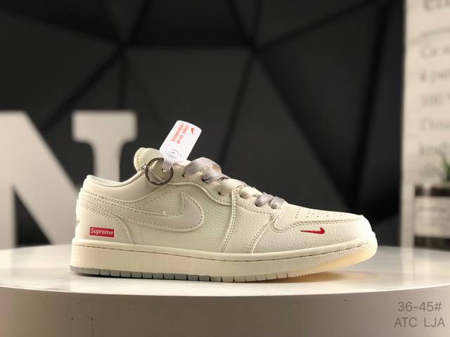 耐克 Nike Wmns Air Jordan 1 Low Gs White University Red Aj1乔丹一代倒钩低帮经典复古文化休闲运动篮球鞋 货