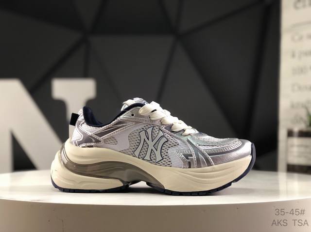 210 公司级带半码Ny美国榄球洋基队 X Mlb Chunky Runner Basic 厚底老爹厚底休闲运动慢跑鞋采用优质轻量克重纤维移膜皮革及透气网面鞋面
