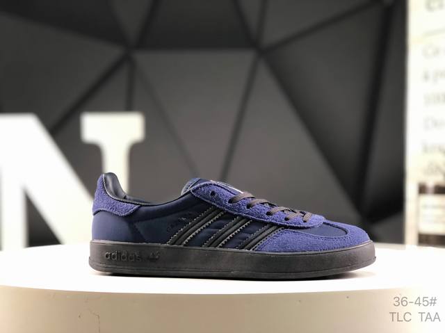 阿迪达斯 Ad Gazelle Indoor W 原厂定制长毛翻毛皮组合环保纤维革鞋面材质 内置环保海玻璃鞋垫 外置Rb橡胶大底 产品品控稳定性领先行业 原厂全