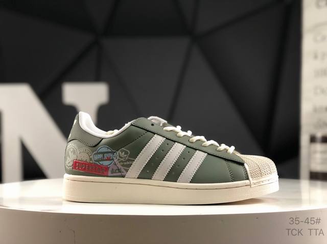 阿迪达斯 Adidas Superstar 贝壳头经典百搭休闲板鞋 货号：Jr1331 尺码：如图所示 Tck Tta