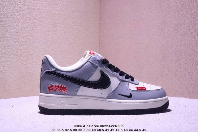 海外限量发售！公司级Nike Air Force 1 '07 Low Fod联名-白灰七彩勾 空军一号低帮 运动鞋 休闲鞋 折边针车 工艺难度大 原楦头原纸板