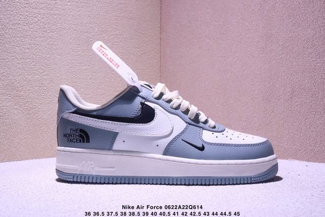 海外爆款限量发售！高端定制Nike Air Force 1 '07 Low 北面联名--- 双钩浅灰黑 高端定制 低帮休闲板鞋 定制鞋盒 大厂纯原品质出货 超高