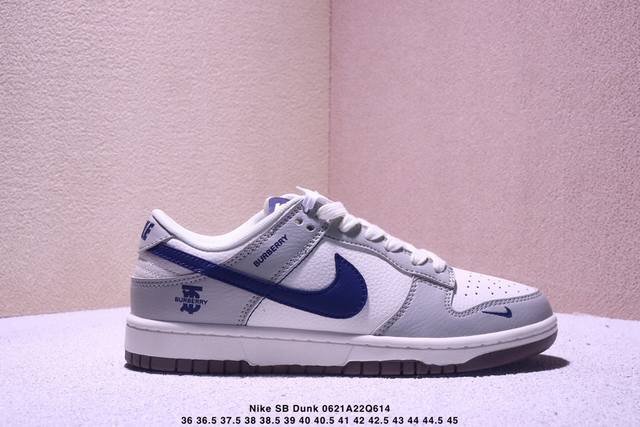 海外爆款限量发售！高端定制Nike Sb Dunk Low 巴宝莉联名---奶白蓝 高端定制 低帮休闲板鞋 定制鞋盒 大厂纯原品质出货 超高清洁度 皮料切割干净