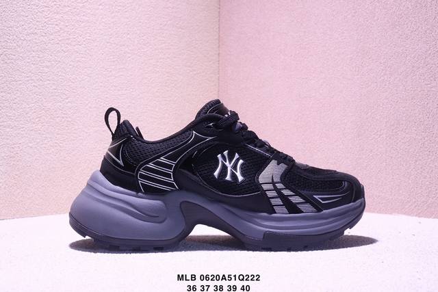 Mlb 纽约洋基队 舒适时尚厚底增高网面运动百搭 防滑透气 低帮 生活休闲鞋 女款 Xm0620Q222
