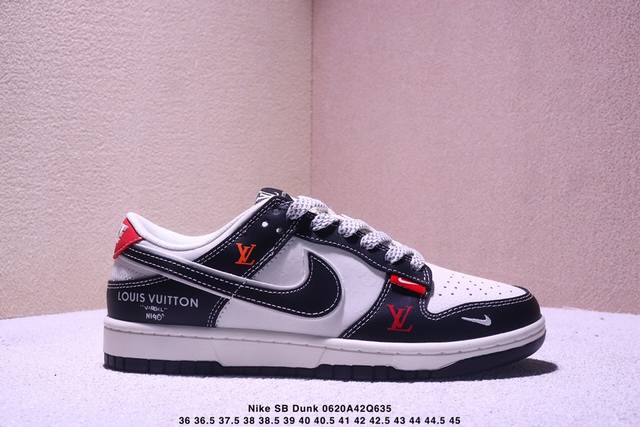 海外爆款限量发售！公司级 Nike Sb Dunk Low“Dunk联名-Lv双勾红尾” 周年高端定制 低帮休闲板鞋 定制鞋盒 大厂纯原品质出货 超高清洁度 皮